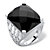 Checkerboard-Cut Genuine Black Onyx Rectangular Ornate Ring in Sterling Silver-15 at PalmBeach Jewelry