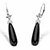 Genuine Black Onyx and Cubic Zirconia Teardrop Earrings .38 TCW in Sterling Silver 1 7/8"-11 at PalmBeach Jewelry