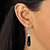 Genuine Black Onyx and Cubic Zirconia Teardrop Earrings .38 TCW in Sterling Silver 1 7/8"-13 at PalmBeach Jewelry