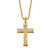 Men's Round Cubic Zirconia Cross Pendant Necklace .65 TCW Gold-Plated 24"-11 at PalmBeach Jewelry