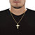 Men's Round Cubic Zirconia Cross Pendant Necklace .65 TCW Gold-Plated 24"-14 at PalmBeach Jewelry