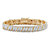 Diamond Accent Two-Tone Pave-Style S-Link Tennis Bracelet Gold-Plated 8"-11 at Direct Charge presents PalmBeach