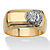 Men's TCW Round Cubic Zirconia Grooved Rectangle Ring .50 TCW Gold-Plated-11 at PalmBeach Jewelry