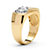 Men's TCW Round Cubic Zirconia Grooved Rectangle Ring .50 TCW Gold-Plated-12 at PalmBeach Jewelry