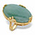 Genuine Green Jade Oval Cabochon Cocktail Ring 18k Gold-Plated-15 at PalmBeach Jewelry