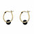 Genuine Black Onyx Beaded Double Hoop Earrings in 14k Gold over Sterling Silver 75"-12 at PalmBeach Jewelry