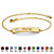 Round Simulated Birthstone Personalized I.D. Bracelet Gold-Plated 7.5" - 8.5"-104 at PalmBeach Jewelry