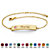 Round Simulated Birthstone Personalized I.D. Bracelet Gold-Plated 7.5" - 8.5"-106 at PalmBeach Jewelry