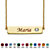 Round Simulated Birthstone Gold-Plated Personalized I.D. Necklace 7.5"-104 at PalmBeach Jewelry