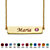 Round Simulated Birthstone Gold-Plated Personalized I.D. Necklace 7.5"-106 at PalmBeach Jewelry