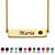 Round Simulated Birthstone Gold-Plated Personalized I.D. Necklace 7.5"-107 at PalmBeach Jewelry
