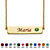 Round Simulated Birthstone Gold-Plated Personalized I.D. Necklace 7.5"-108 at PalmBeach Jewelry