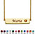 Round Simulated Birthstone Gold-Plated Personalized I.D. Necklace 7.5"-111 at PalmBeach Jewelry