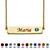Round Simulated Birthstone Gold-Plated Personalized I.D. Necklace 7.5"-112 at PalmBeach Jewelry