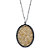Butterscotch Crystal Oval Cluster Pendant Necklace with Beaded Chain in Antiqued Silvertone 18"-20"-11 at PalmBeach Jewelry