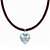 Heart-Shaped Yellow Crystal Pendant Necklace with Magnetic Red Leather Cord in Silvertone 18"-11 at PalmBeach Jewelry