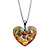 Butterscotch Faceted Crystal Heart-Shaped Pendant Necklace in Silvertone 16"-18"-11 at PalmBeach Jewelry