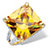 Princess-Cut Yellow Cubic Zirconia Cocktail Ring with White CZ Accents 9.50 TCW Gold-Plated-15 at PalmBeach Jewelry