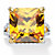 Princess-Cut Yellow Cubic Zirconia Cocktail Ring with White CZ Accents 9.50 TCW Gold-Plated-16 at PalmBeach Jewelry