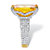 Emerald-Cut Yellow Cubic Zirconia Gold-Plated 21.40 TCW Cocktail Ring with White CZ Accents-12 at PalmBeach Jewelry