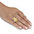Emerald-Cut Yellow Cubic Zirconia Gold-Plated 21.40 TCW Cocktail Ring with White CZ Accents-13 at PalmBeach Jewelry