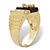 Men's Genuine Onyx and Cubic Zirconia Rectangular Watchband-Style Masonic Ring .30 TCW Gold-Plated-12 at PalmBeach Jewelry