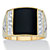 Men's Genuine Black Onyx and Cubic Zirconia Rectangular Dome Ring .83 TCW Gold-Plated-11 at PalmBeach Jewelry