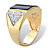 Men's Genuine Black Onyx and Cubic Zirconia Rectangular Dome Ring .83 TCW Gold-Plated-12 at PalmBeach Jewelry