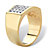 Men's Round Crystal Rectangular Shaped Dome Ring Gold-Plated-12 at PalmBeach Jewelry
