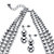Graduated Beaded 3-Piece Triple-Strand Necklace, Drop Earring and Stretch Bracelet Set in Silvertone 18"-21"-12 at PalmBeach Jewelry