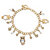 Pear-Cut and Round Crystal Owl Charm Beaded Toggle Bracelet  in Gold Tone 7.5"-11 at PalmBeach Jewelry