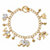 Round Crystal Elephant Charm Beaded Toggle Bracelet in Gold Tone 7.5"-11 at PalmBeach Jewelry