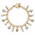 Round Crystal and Genuine Cultured Freshwater Pearl Beaded Charm Toggle Closure Bracelet in Gold Tone 7.5"-11 at PalmBeach Jewelry