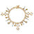 Round Crystal Puppy Dog Charm Toggle Closure Bracelet in Gold Tone 7.5"-11 at PalmBeach Jewelry