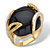 .39 TCW Genuine Black Onyx and Pave Cubic Zirconia Cabochon Cocktail Ring Gold-Plated-11 at PalmBeach Jewelry