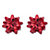 Red Polished Enamel Christmas Bow Stud Earrings in Silvertone 15mm-11 at PalmBeach Jewelry