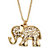 Filigree Antiqued Elephant Pendant Necklace in Gold Tone 18"-21"-11 at PalmBeach Jewelry