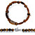 Genuine Brown Tiger's-Eye 2-Piece Rectangle Fringe Bib Necklace and Stretch Bracelet Set in Silvertone 18"-12 at PalmBeach Jewelry