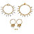 Crystal Heart Charm Bracelet Goldtone Bracelet and 3-Pc. Crystal Stud and Hoop Earring Set 7.5"-11 at PalmBeach Jewelry