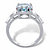 Round and Baguette-Cut Cubic Zirconia Engagement Ring 4.78 TCW in Platinum over Sterling Silver-12 at PalmBeach Jewelry