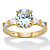Oval and Baguette-Cut Cubic Zirconia Engagement Ring 3.32 TCW in 14k Gold over Sterling Silver-11 at PalmBeach Jewelry