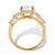 Oval and Baguette-Cut Cubic Zirconia Engagement Ring 3.32 TCW in 14k Gold over Sterling Silver-12 at PalmBeach Jewelry