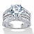 Round and Baguette-Cut Cubic Zirconia Bridge Engagement Ring 6.75 TCW in Platinum over Sterling Silver-11 at PalmBeach Jewelry