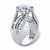 Round and Baguette-Cut Cubic Zirconia Bridge Engagement Ring 6.75 TCW in Platinum over Sterling Silver-12 at PalmBeach Jewelry