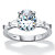 Oval and Baguette-Cut Cubic Zirconia Engagement Ring 3.32 TCW in Platinum over Sterling Silver-11 at PalmBeach Jewelry