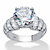Round and Baguette Cubic Zirconia Step Top Bridal Engagement Ring 8.12 TCW in Platinum over Sterling Silver-11 at PalmBeach Jewelry