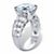 Round and Baguette Cubic Zirconia Step Top Bridal Engagement Ring 8.12 TCW in Platinum over Sterling Silver-12 at PalmBeach Jewelry