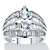 Marquise-Cut and Baguette Cubic Zirconia Multi-Row Dome Engagement Ring 7.41 TCW in Platinum-Plated Sterling Silver-11 at PalmBeach Jewelry