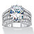 6.66 TCW Round Cubic Zirconia Bridge Engagement Ring 6.66 TCW in Platinum over Sterling Silver-11 at PalmBeach Jewelry