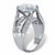 6.66 TCW Round Cubic Zirconia Bridge Engagement Ring 6.66 TCW in Platinum over Sterling Silver-12 at PalmBeach Jewelry